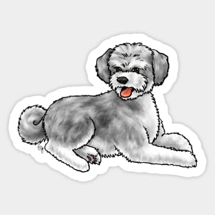 Dog - Aussiedoodle - Gray Sticker